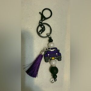 Purple Jeep Keychain with Tassel -NEW